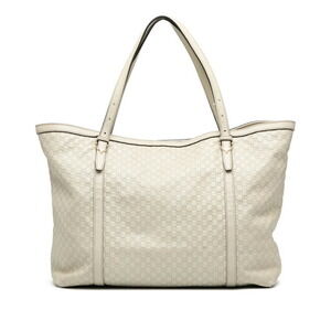 Gucci Guccissima Handbag Tote Bag White Leather